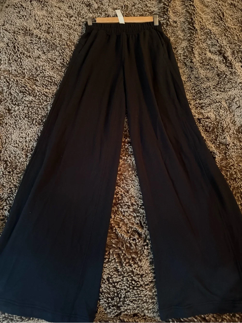 Lululemon Black Be Calm Mid-Rise Wide-Leg Pants